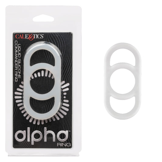 CalExotics Alpha Liquid Silicone Commander Penis Ring for Men Pleasure, Designed for Use with Pump Natural - SE-1492-20-2