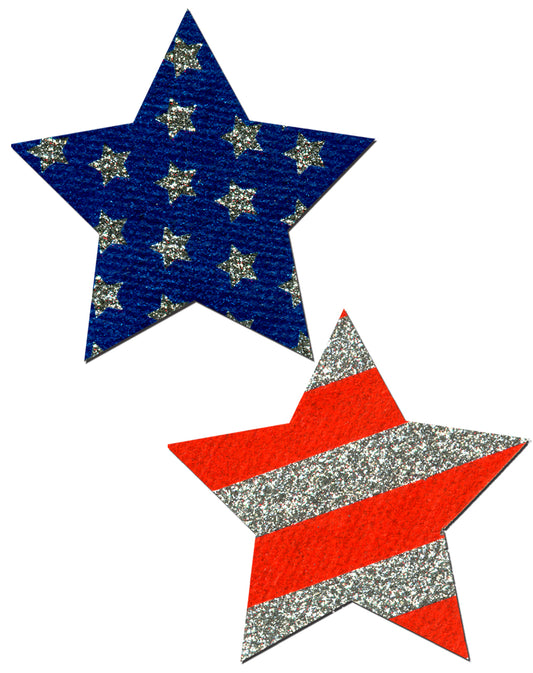 Pastease Flag Print Star Shaped Nipple Pasties
