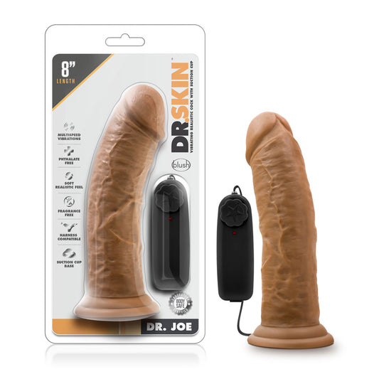 Blush Novelties Dr. Skin 8 Inch Realistic Thick Dildo, Suction Cup Harness Compatible, Sex Toy for Women, Sex Toy for Adults