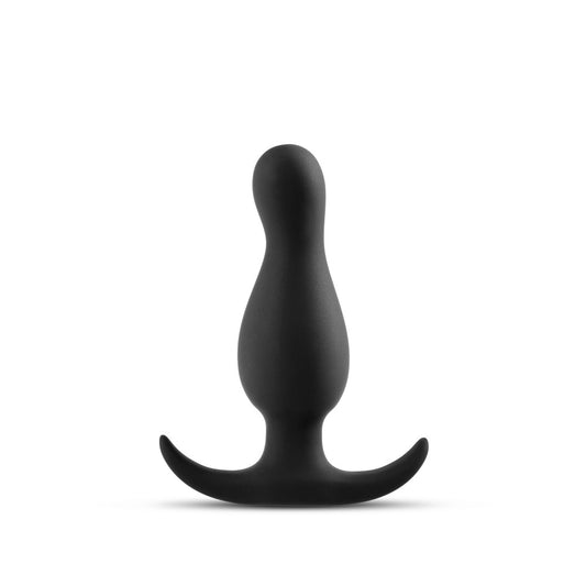 Blush Novelties Anal Adventures Platinum Curve Plug Silicone Prostate Plug - Design Keeps Product Securely in Place - Base for Safety, Comfort & Wearability - Beginners Satin Smooth Sex Toy