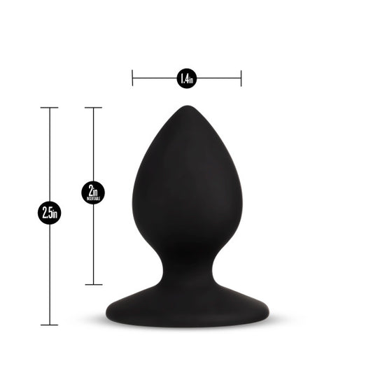 Blush Novelties Temptasia Slave Anal Plug - Tapered Platinum Cured Puria Silicone ButtPlug - Smooth Finish for Easy Insertion - Safety Base Anchor for Comfort - 2.5 Inch Anal Trainer Bum Pleasure Toy