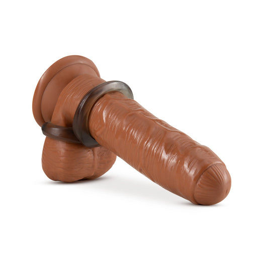 Blush Stay Hard Cock Ring & Ball Strap – Comfortable Soft Stretchy Penis Ring for Harder, Longer, Bigger Erections – Male Performance Enhancement Enlargement Band - Adult Sex Toy for Men – Black