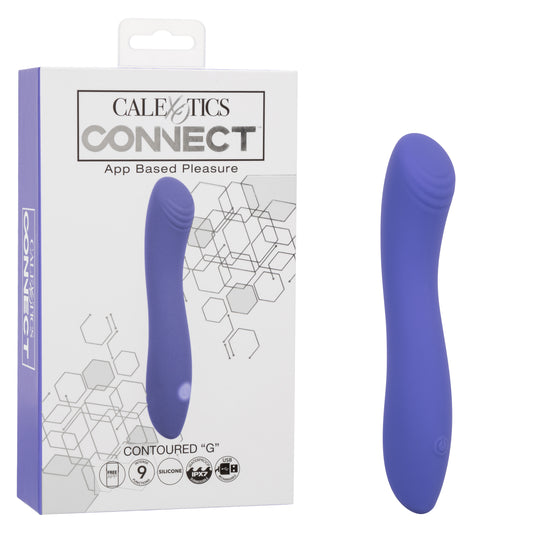 CalExotics Connect Contoured G, 9 Modes Waterproof Silicone G Spot Vibrator Wand with APP Remote Control - SE-0001-15-3