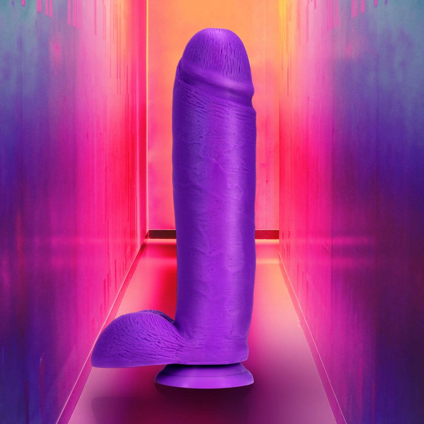 Blush Neo Elite 10.5" Silicone Realistic Dildo, 2.25" Wide, Sensa Feel Lifelike Cock, Suction Cup, Harness Compatible, Anal & Vaginal Pleasure Adult Sex Toy for Women, Men, Couples - (Neon Purple)