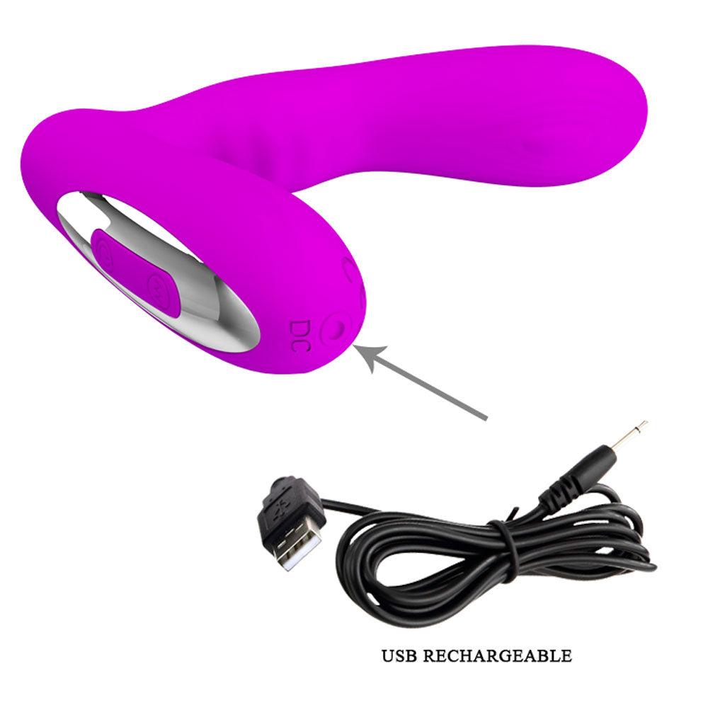 Pretty Love Piper Double Pulsation Vibe - Fuchsia