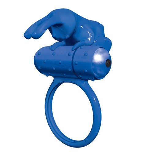 Power Bullet Buzz Bunny 3-Speed Penis Ring, Blue