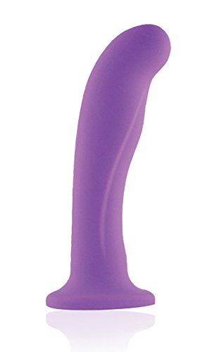 6" Platinum Silicone Dildo - G Spot Stimulating Curved Dong - Suction Cup Harness Compatible - Sex Toy for Women - Sex Toy for Adults (Purple)