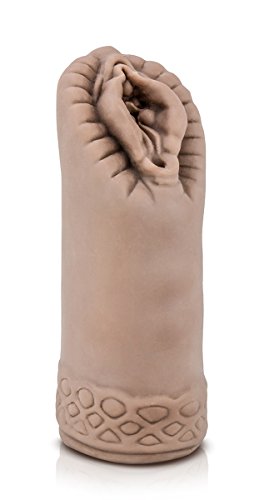 Pleasure Beads Male Masturbation - Ribbed Realistic Feel Vagina Stroker  - Sex Toy for Men (Brown)