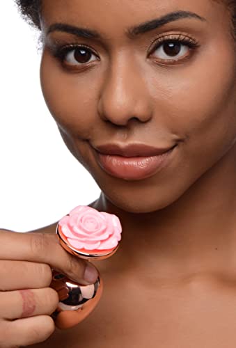 Booty Sparks Pink Rose Gold Large Anal Plug for Women | Easy Insertion Adult Rose Toy for Beginners | Easy to Clean Weighted Aluminum Alloy | Great for Temperature Play