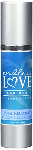 Body Action Endless Love for Men Anal Relaxing Silicone Based Lubricant, 1.7 Ounce