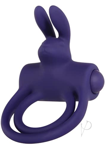 Adam & Eve's Silicone Reachargeable Vibrating Rabbit Ring for Couples - Purple