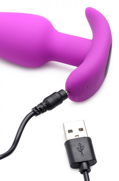Bang Bang Remote Control 21X Vibrating Silicone Butt Plug - Purple (AG375-SMALL)
