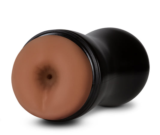 Blush Coverboy Manny The Fireman 7.5" Male Masturbator - Self-Lubricating Pocket Stroker for Men - Ribbed Textured Anal Sleeve, Real Flesh-Like Feel, Suction Control w/Squeezable Canister - (Brown)