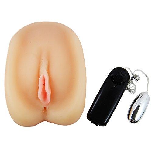 Soft Realistic Vagina Male Masturbator - Ribbed Pussy Stroker - Sex Toy for Men (Natural)