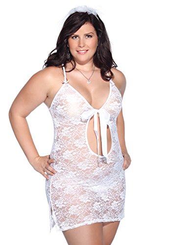 Coquette Bridal Chemise White Os Xl CQM1929XL