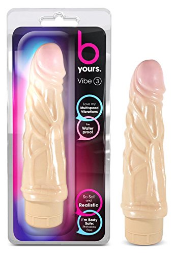Blush Sex Toys - Dr Skin Vibe 3 - Realistic 7.25 Inch Vibrating Dildo - Girthy G Spot Clitoral Stimulator - Waterproof Multi Speed Bendable Dildo Vibrator - Sexual Stimulation Pleasure Toy - Beige