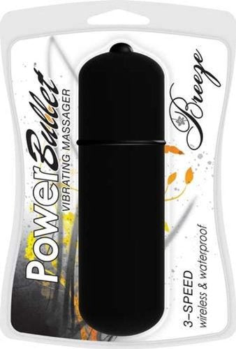Power Bullet Breeze 3-Speed Wireless Waterproof Bullet, Black, 15.2 CM x 4.2 CM