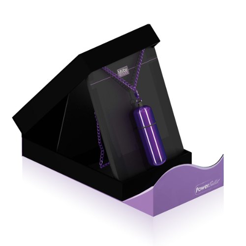 Power Bullet MiVibe 29" Chain Necklace with Detachable 3-Speed Power Bullet, Purple Necklace/Purple Bullet