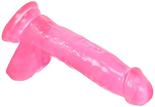Blush B Yours Sweet N’ Hard-1 Realistic Dildo, 7" Soft Flexible Lifelike Penis w/Balls & Suction Cup Base, Beginner Friendly, Harness Compatible, Body Safe Adult Sex Toy Pink Cock for Women & Couples