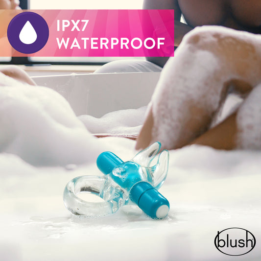 Blush Novelties Play with Bull Vibrating C Ring - Clitoris Nestles Between The Vibrating Horns for Pleasure - Stretchy Fits All Penises - IPX7 Waterproof - Sexual Enhancer for Couples Men