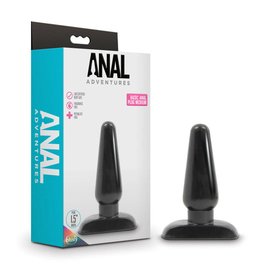 Blush Anal Adventures Basic Butt Plug 4.75 Inch - Medium Sized Anal Plug - Easy to Insert for Intermediate to Advanced Player - Comfortable Flared Base - Prostate Massager Anal Trainer - Adult Sex Toy