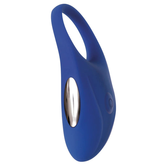 Adam & Eve Rechargeable Couples Penis Ring, Blue | Hypoallergenic & Waterproof Silicone Cock Ring with Multiple Speed and Vibration Modes