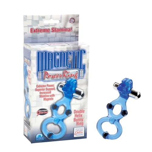 California Exotic Novelties Magnetic Power Ring Double Helixbunny Ring, Blue