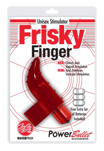 Power Bullet 3-Speed Wireless, Waterproof Frisky Finger Stimulator, Red