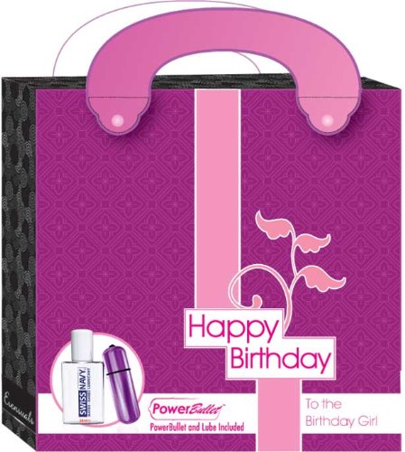 PowerBullet Esensuals Happy Birthday Carrying Case Lube and PowerBullet Box 10.2 Cm X 10.2 Cm