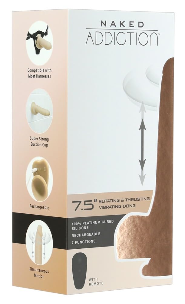 PENE VIBRADOR REALISTICO GIRATORIO Y EMPUJE - CLARO