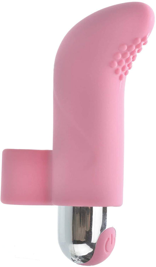 Adam & Eve Rechargeable 10-Speed Silicone Finger Vibrator, Pink | With Removable Bullet Vibrator | Waterproof and Submersible | Great for Solo and Couples Play