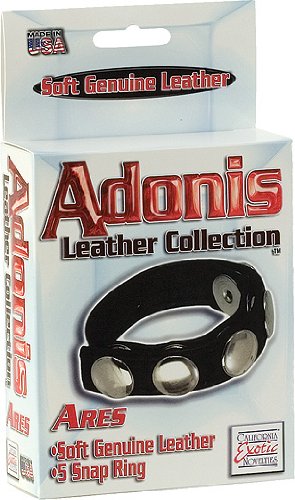 CalExotics Adonis Leather Collection Ares 5 Snap Adornment