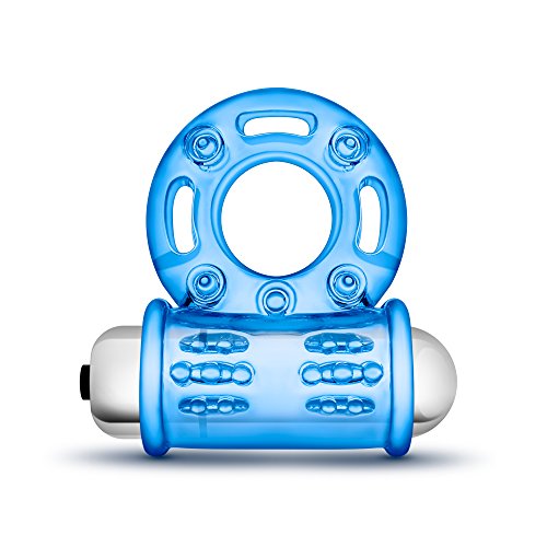 7 Vibrating Functions Cock Ring - Waterproof - Clitoral Stimulating Cocring - Sex Toy for Men - Sex Toy for Couples (Blue)