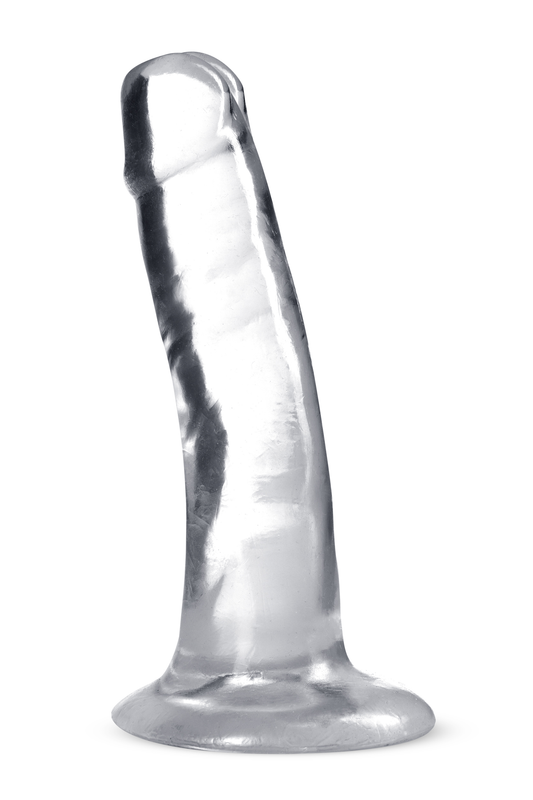 Blush 5.5" B Yours Plus Hard N’ Happy Realistic Dildo, Transparent Lifelike Penis, G- P-Spot, Anal Ultra-Soft TPE Clear Cock, Suction Cup, Harness Compatible, Women, Men & Couples Play Adult Sex Toy