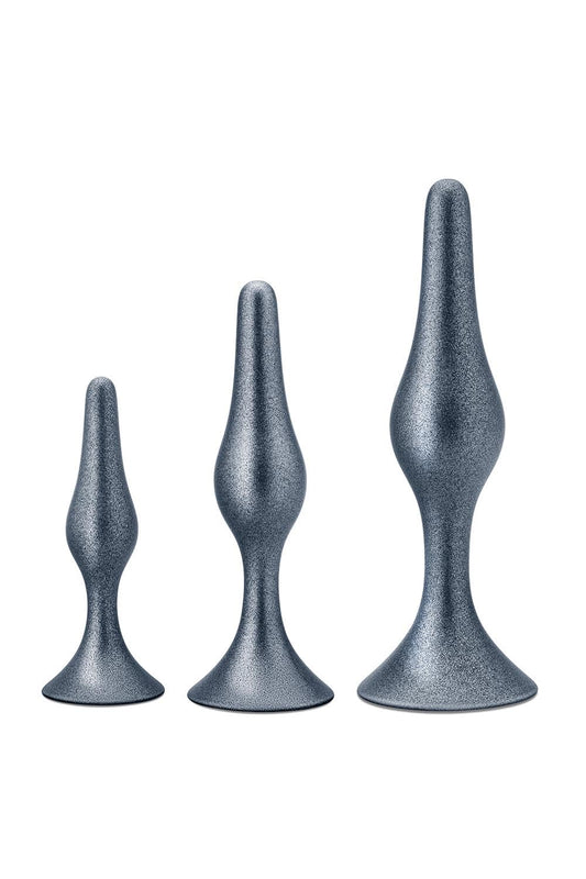 Blush Anal Trainer Plugs - 3 Pack Anal Adventures Matrix Silicone Plug | Ultrasilk Smooth Butt Plugs Graduated Sizes | Prostate Massager & Stretching Adult Sex Toys for Beginners Men Women & Couples