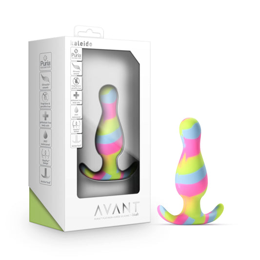 Blush Avant Kaleido 3.5" Silicone Anal Plug - Tapered Head StayPut Design, AnchorTech Base - Ultrasilk Smooth, Body-Safe, Entry-Level Butt Plug Adult Sex Toy for Women, Men & Couple - (Multicolored)