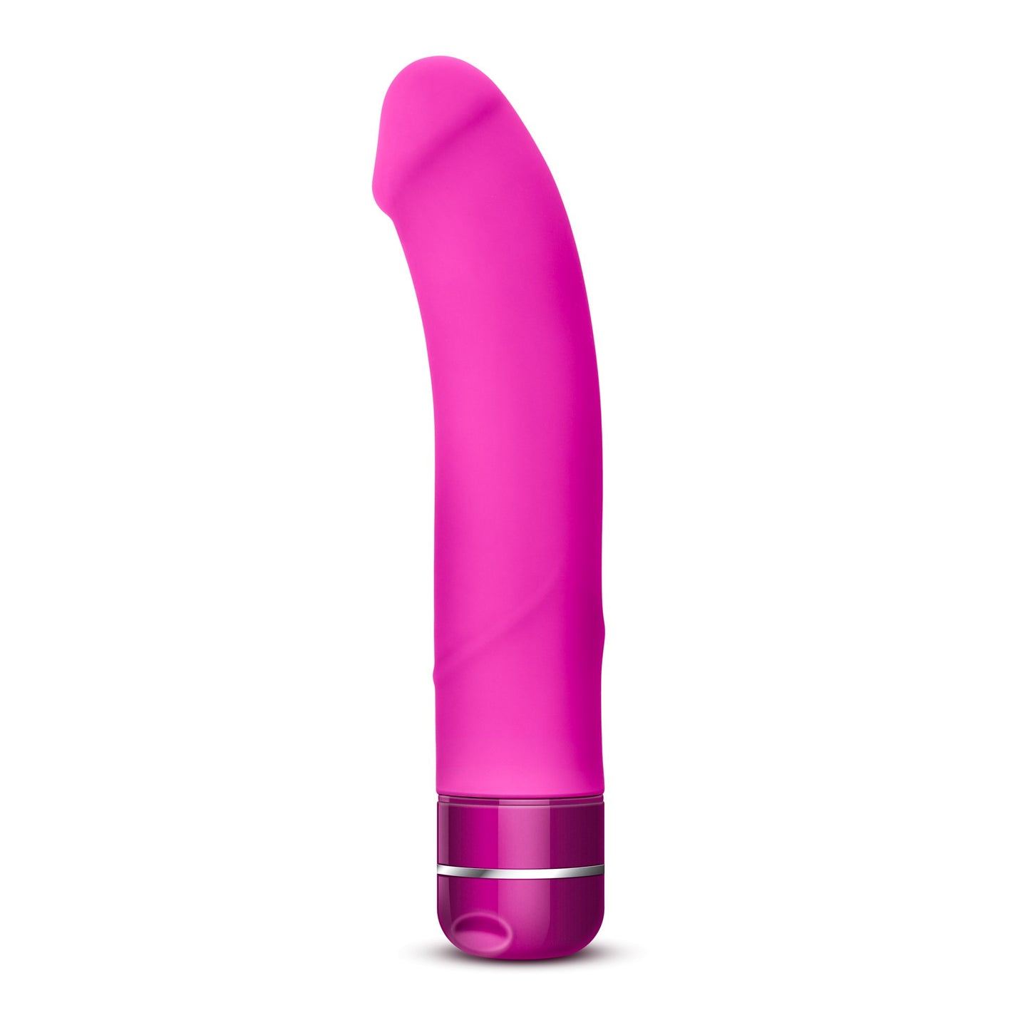 Blush Novelties Beau - 8.5 Inch Platinum Puria Silicone Deep Rumbly Vibrating Dildo - Curved for G Spot - IPX7 Waterproof - Ultrasilk Smooth Vibrator Sex Toy for Couples - 5 Year Warranty - Pink