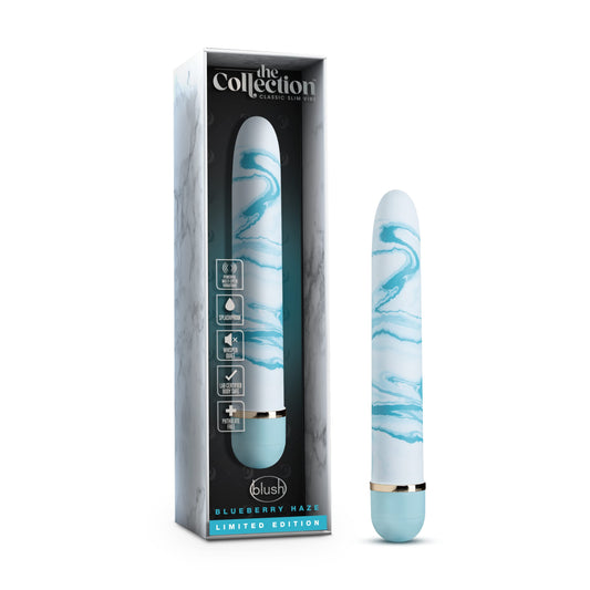 Blush Novelties Blueberry Haze 7Wand Vibrator, Powerful Tunable Speeds, Satiny Smooth Finish, IPX6 Splashproof for Couples Women Men, Buzzy, Blue Marble