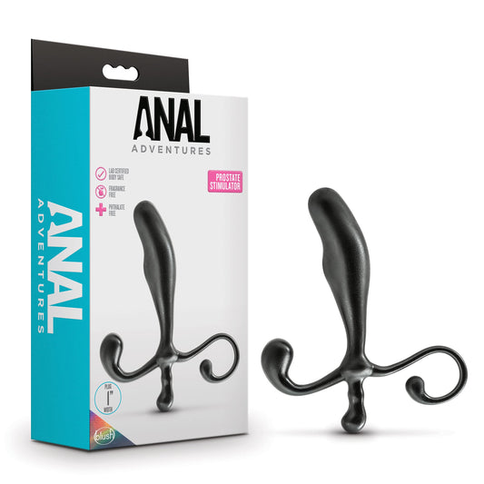 Blush Novelties Sex Toys - Anal Adventures Prostate Stimulator - 5Inch Smooth Curved Plug for Enhanced Orgasm & P-Spot Stimulation - Comfortable & Body-Safe - Hands-Free - Men, Women & Couples - Black