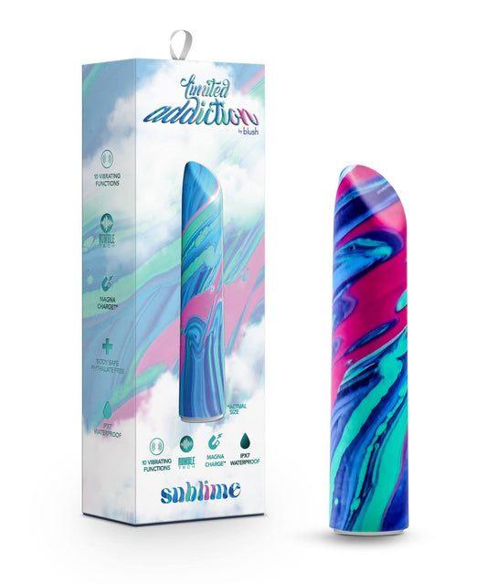 Blush 4" Limited Addiction Sublime Power Vibe Alexandrite Vibrator, RumboTech 10 Powerful Rumbly Vibes, Chargeable, IPX7, Satin Smooth Multi-Speed Clit & Nipple Play Adult Sex Toy for Women & Couples