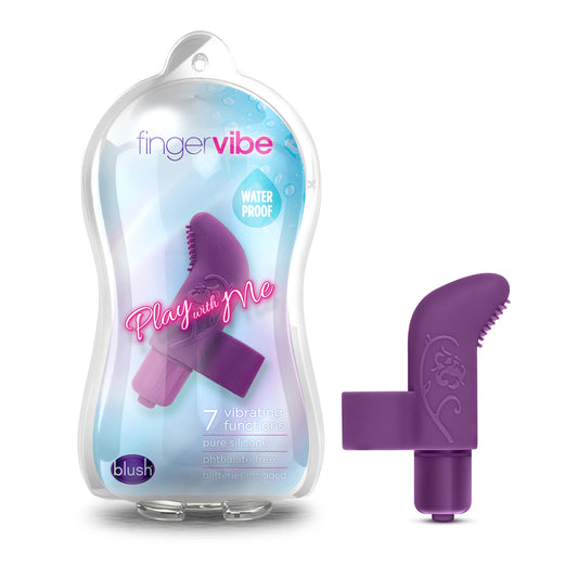 Blush Novelties 7 Vibrating Functions Textured Platinum Silicone Finger Vibrator - Removable Waterproof Bullet - 3-in-1 Sex Toy - Sex Toy for Women - Sex Toy for Couples (Purple)