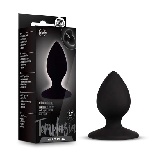 Blush Novelties Temptasia Slut Anal Plug - Platinum Cured Puria Silicone Butt Toy - Tapered Head for Easy Insertion - Suction Cup Base - Ultrasilk Smooth - Base Anchor for Safety & Comfort - Sex Toy