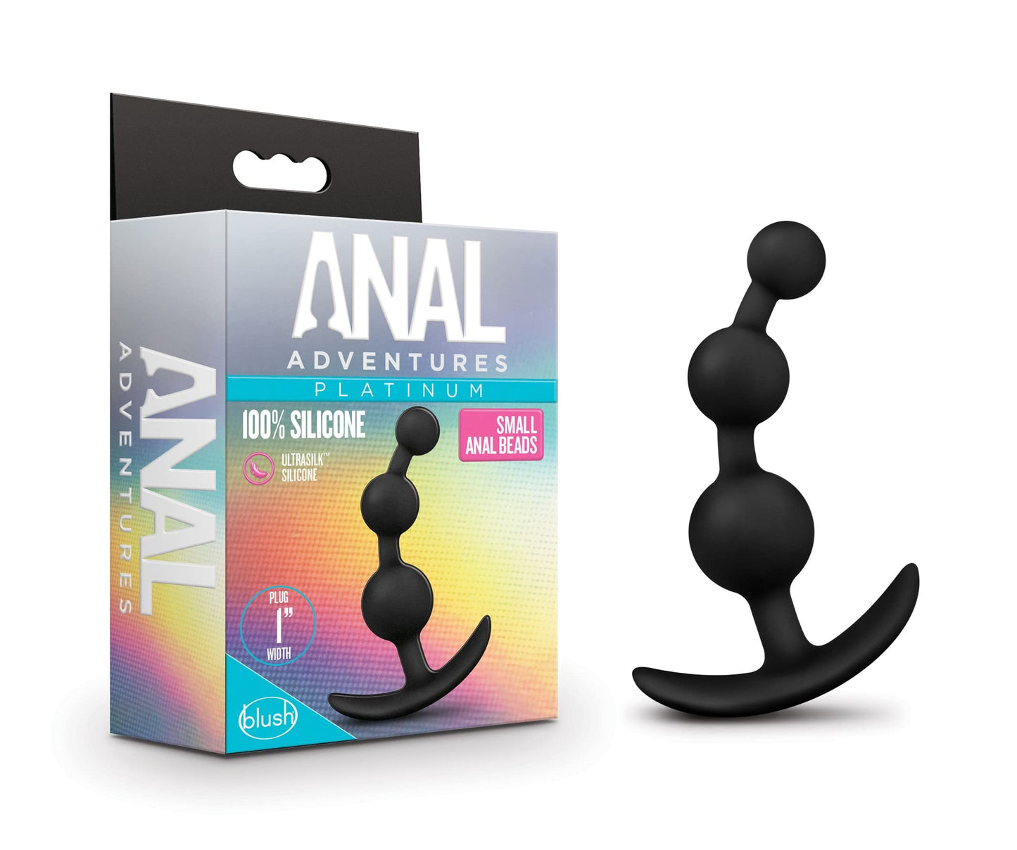 Blush Anal Adventures Silicone Beads Butt Plug - Ultrasilk Smooth Flexible Anal Plug with Graduated Size Balls - Anchortech Stayput Base for Safe Comfortable Wear - Adult Sex Toy for Men Women Couples