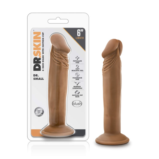 Blush Novelties Dr. Skin Realistic Dildo- 6.5 Inch Length and 1.5 Inches Thick, Strong Suction Cup for Hands Free Play and Harness Strap On Compatible, Soft Real Feel, Sex Toy for Men Women Couples