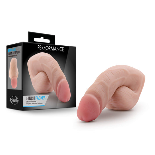Blush Performance Realistic Vanilla 5" Packer - Soft Silicone Masculine Bulge for Gender Affirmation Sex Toy, Comfortable All-Day Wear, Packer Underwear Compatible, Body-Safe for FTM Packing - (Beige)