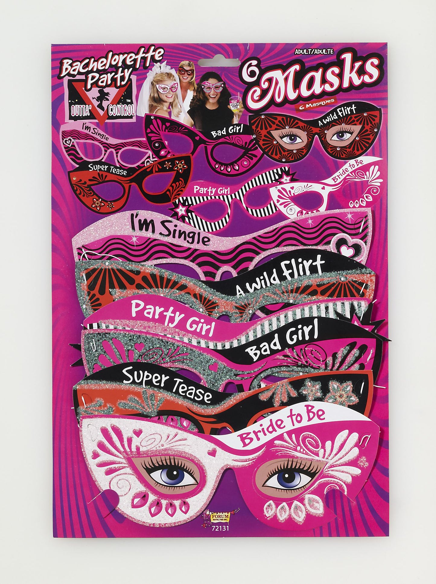 BACHELORETTE MASKS 6PC