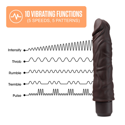 Dr. Skin - 8 Inch Silicone Vibrating Dildo - Flexible Shaft Flexishaft - 10 Powerful Vibration Functions - IPX7 Waterproof - Ultrasilk Satin Smooth - Realistic Vibrator Sex Toy for Him Her Couples