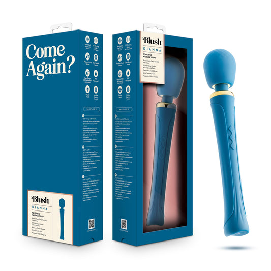Blush Dianna 12.25" Full Body Wand Massager, 20 RumboTech Vibration Modes - Flexible Head, IPX7 - Platinum Silicone Vibrator for Clit, Nipple, Back & Muscle Massage - Adult Sex Toy for Queens - (Teal)