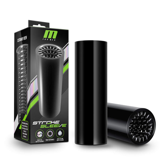Blush M for Men 5.5" Realistic Stroker w/Soft Nubby Tickler Male Masturbator - Flesh-Like Feel Butt & Pussy Stroker Cock Sleeve, Pocket-Sized Open-Ended - Men's Pleasure Adult Sex Toy - (Black)