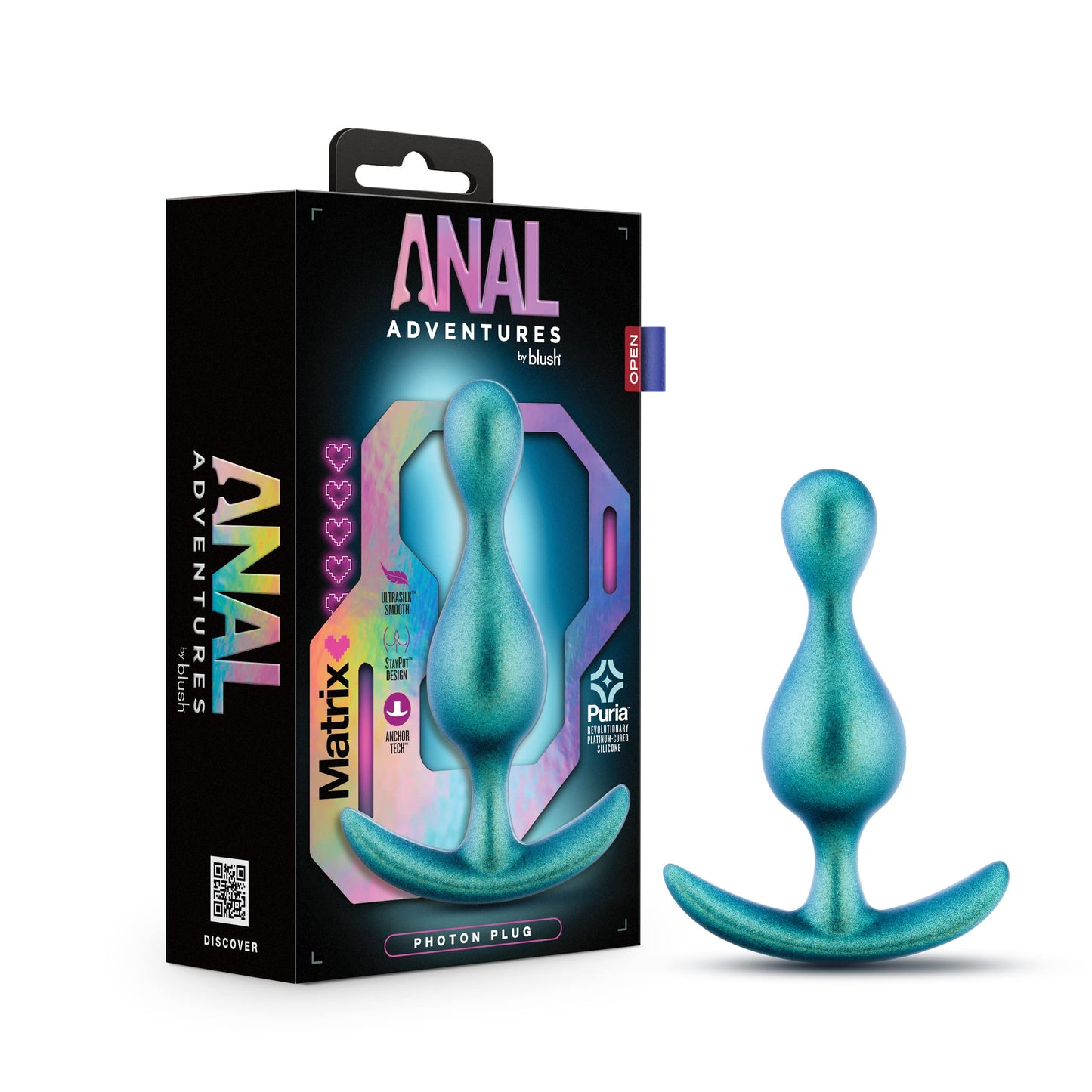 Blush Novelties Anal Adventures Matrix Photon Plug - Puria Silicone Anal Plug, Ultrasilk Smooth, Anal Sex Training Toys, Beginners Sex Toy for All Genders, Anal Dildo Stretcher